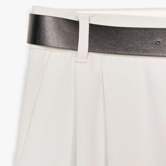 ZARA DOUBLE PLEAT BELTED PANTS - Picture 4 of 10